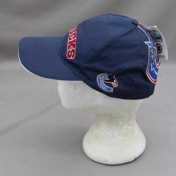Vancouver Canucks Hat (VTG) - Block Script Back Big Logo - Adult Gripback - Picture 4 of 13
